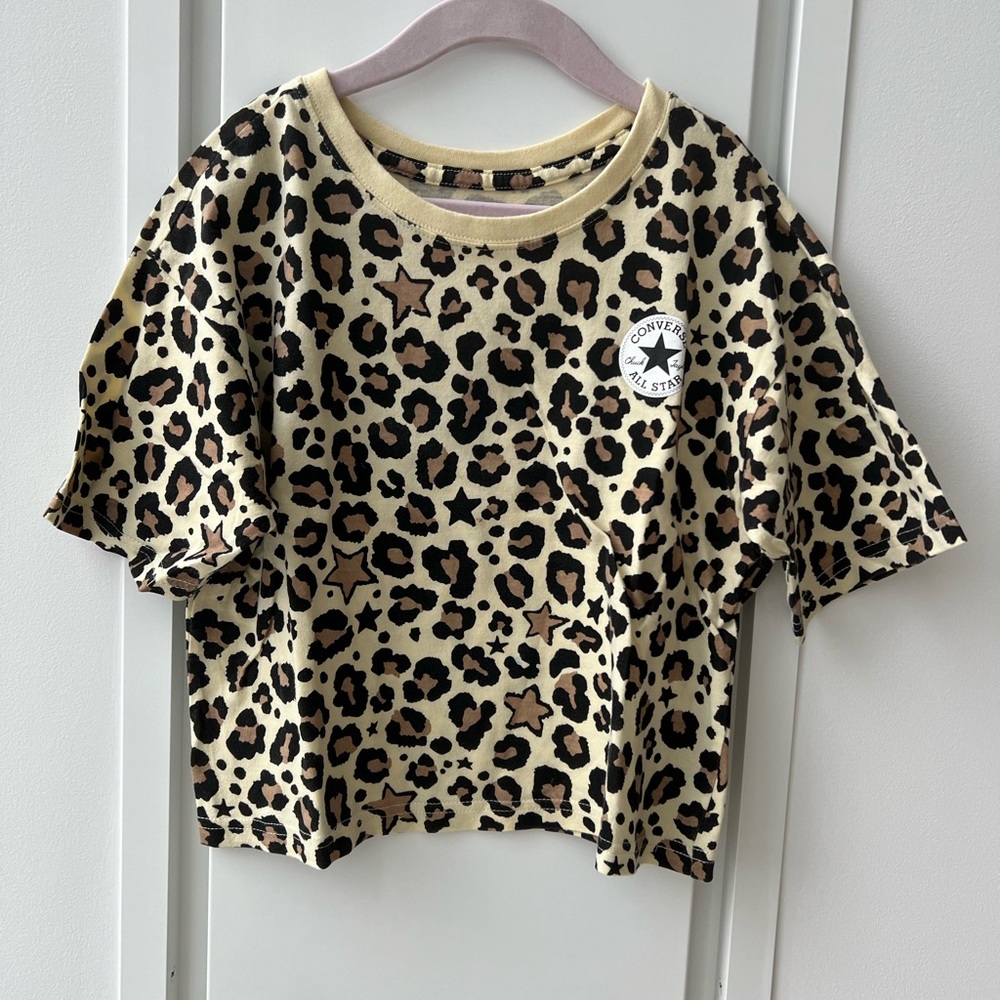 Converse Girl T-Shirt. Leopard Print. Size S (128-140cm)